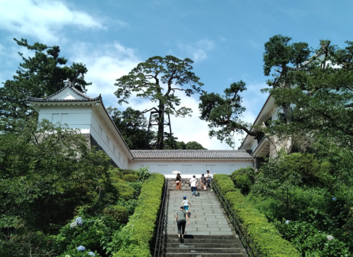 小田原城址公園の常磐木門の階段